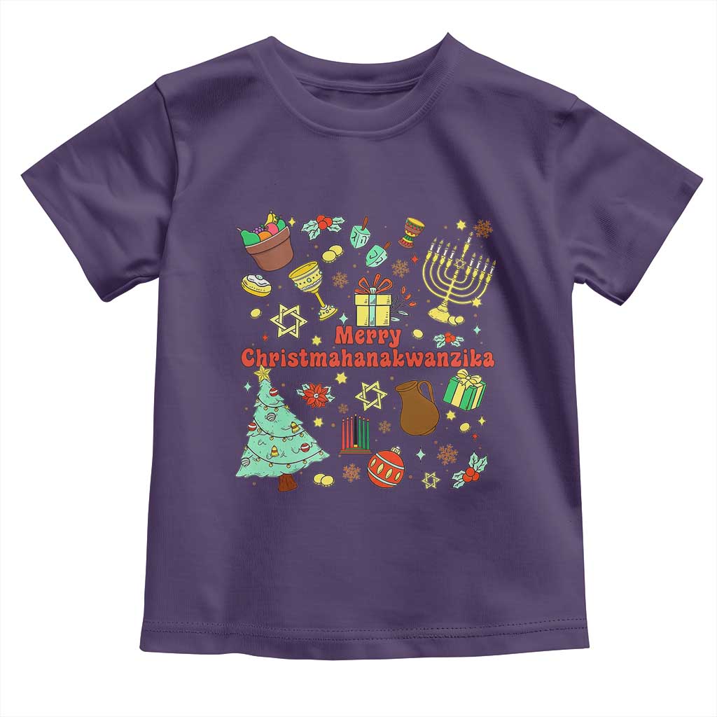Merry Christmahanakwanzika Toddler T Shirt Funny Winter Holiday Gift - Wonder Print Shop