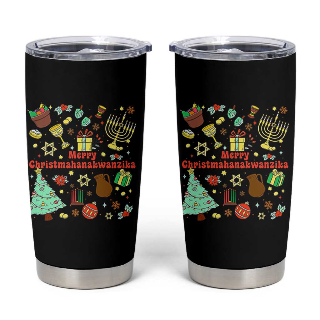 Merry Christmahanakwanzika Tumbler Cup Funny Winter Holiday Gift - Wonder Print Shop
