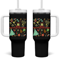 Merry Christmahanakwanzika Tumbler With Handle Funny Winter Holiday Gift - Wonder Print Shop