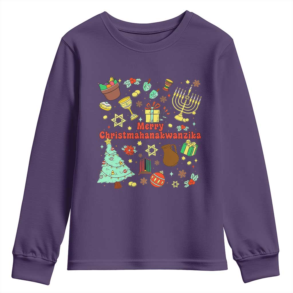 Merry Christmahanakwanzika Youth Sweatshirt Funny Winter Holiday Gift - Wonder Print Shop