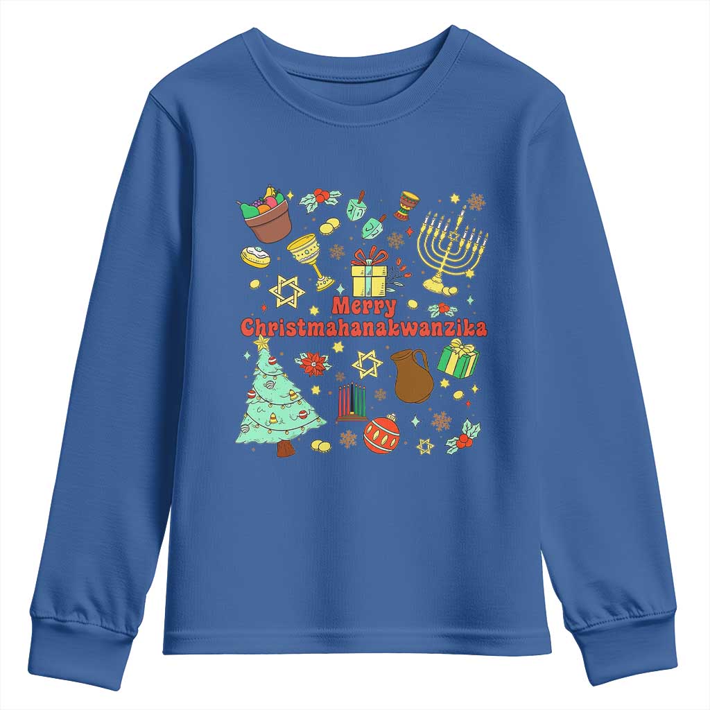Merry Christmahanakwanzika Youth Sweatshirt Funny Winter Holiday Gift - Wonder Print Shop