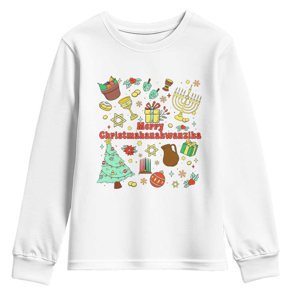 Merry Christmahanakwanzika Youth Sweatshirt Funny Winter Holiday Gift - Wonder Print Shop