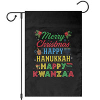 Merry Christmas Hanukkah Kwanzaa Garden Flag Funny Holiday Gift - Wonder Print Shop