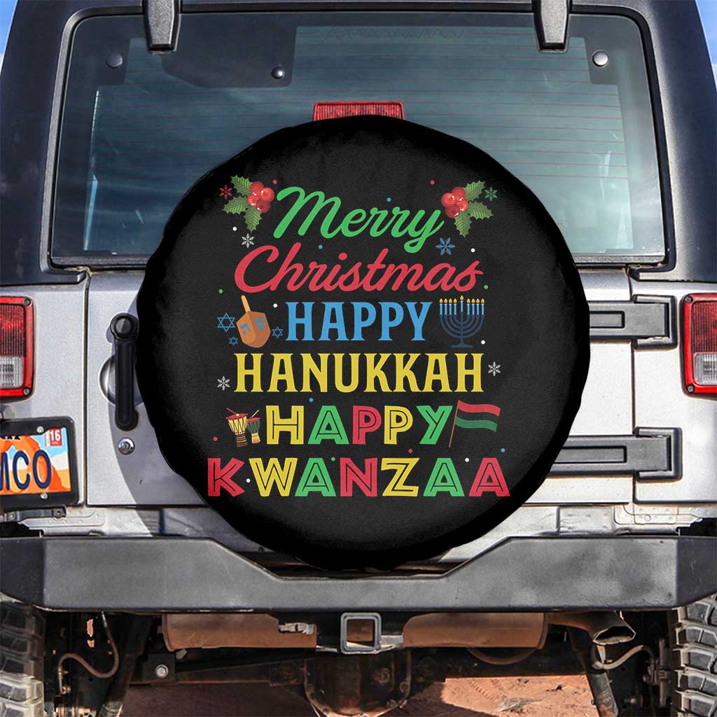 Merry Christmas Hanukkah Kwanzaa Spare Tire Cover Funny Holiday Gift - Wonder Print Shop