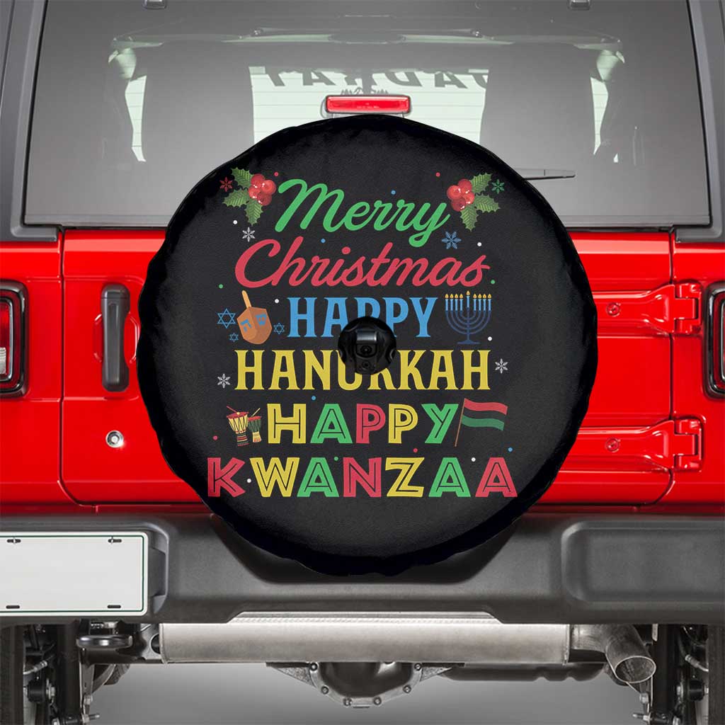 Merry Christmas Hanukkah Kwanzaa Spare Tire Cover Funny Holiday Gift - Wonder Print Shop