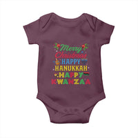 Merry Christmas Hanukkah Kwanzaa Baby Onesie Funny Holiday Gift - Wonder Print Shop
