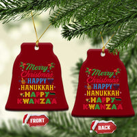 Merry Christmas Hanukkah Kwanzaa Ceramic Ornament Funny Holiday Gift - Wonder Print Shop