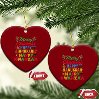 Merry Christmas Hanukkah Kwanzaa Ceramic Ornament Funny Holiday Gift - Wonder Print Shop