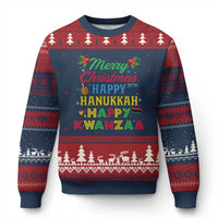 Merry Xmas Hanukkah Kwanzaa Ugly Christmas Sweater Funny Holiday Gift - Wonder Print Shop