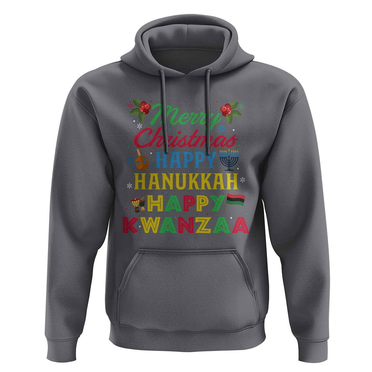 Merry Christmas Hanukkah Kwanzaa Hoodie Funny Holiday Gift - Wonder Print Shop
