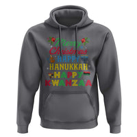 Merry Christmas Hanukkah Kwanzaa Hoodie Funny Holiday Gift - Wonder Print Shop