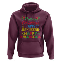 Merry Christmas Hanukkah Kwanzaa Hoodie Funny Holiday Gift - Wonder Print Shop