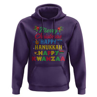 Merry Christmas Hanukkah Kwanzaa Hoodie Funny Holiday Gift - Wonder Print Shop