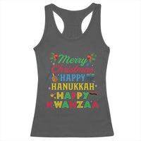 Merry Christmas Hanukkah Kwanzaa Racerback Tank Top Funny Holiday Gift - Wonder Print Shop