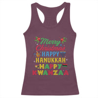 Merry Christmas Hanukkah Kwanzaa Racerback Tank Top Funny Holiday Gift - Wonder Print Shop