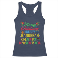 Merry Christmas Hanukkah Kwanzaa Racerback Tank Top Funny Holiday Gift - Wonder Print Shop