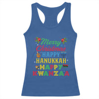 Merry Christmas Hanukkah Kwanzaa Racerback Tank Top Funny Holiday Gift - Wonder Print Shop