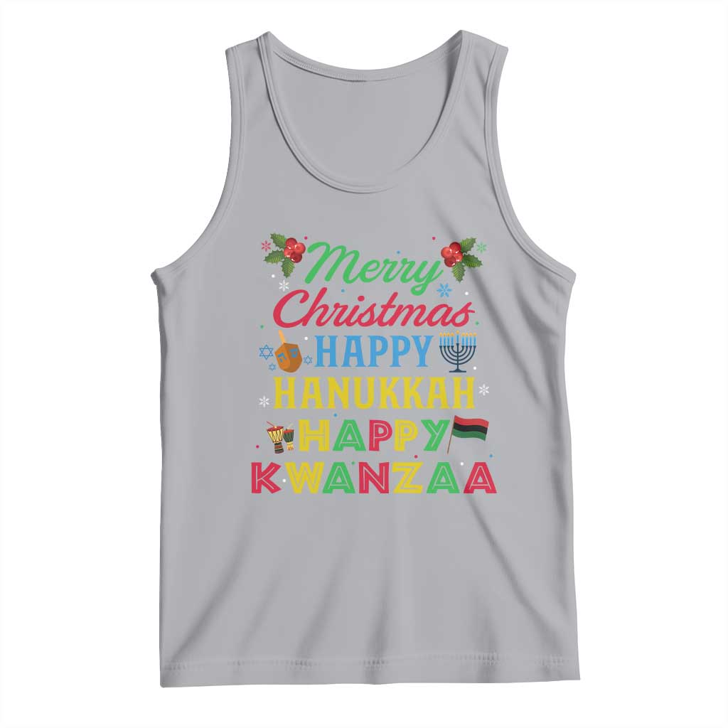 Merry Christmas Hanukkah Kwanzaa Tank Top Funny Holiday Gift - Wonder Print Shop