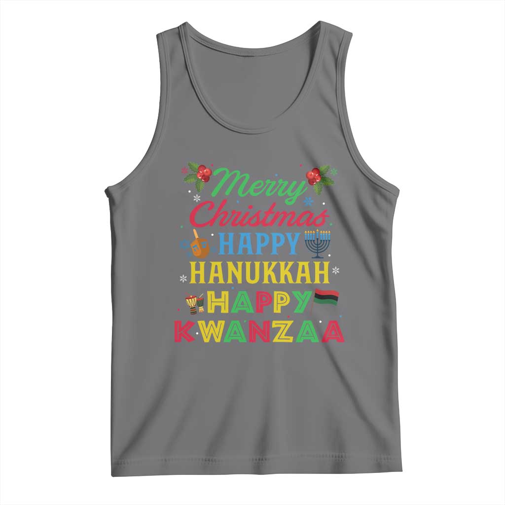 Merry Christmas Hanukkah Kwanzaa Tank Top Funny Holiday Gift - Wonder Print Shop