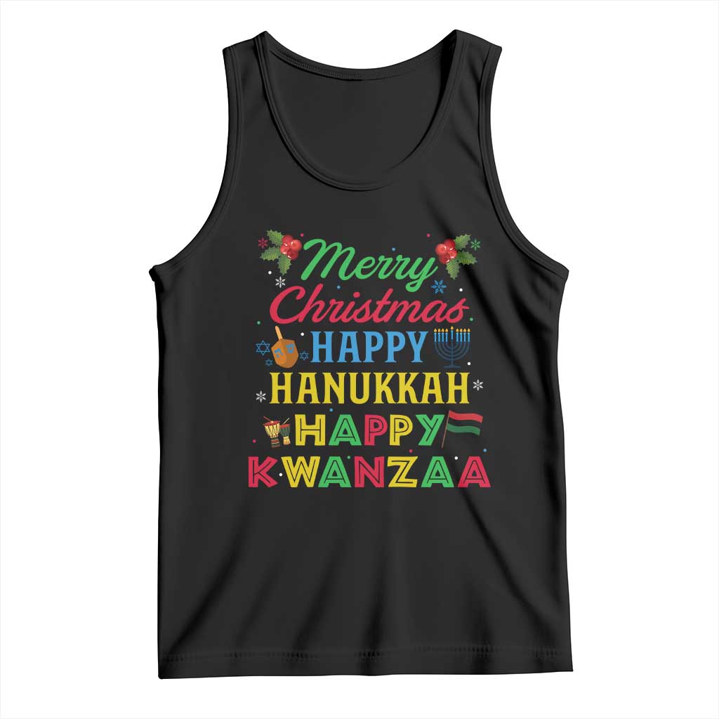 Merry Christmas Hanukkah Kwanzaa Tank Top Funny Holiday Gift - Wonder Print Shop