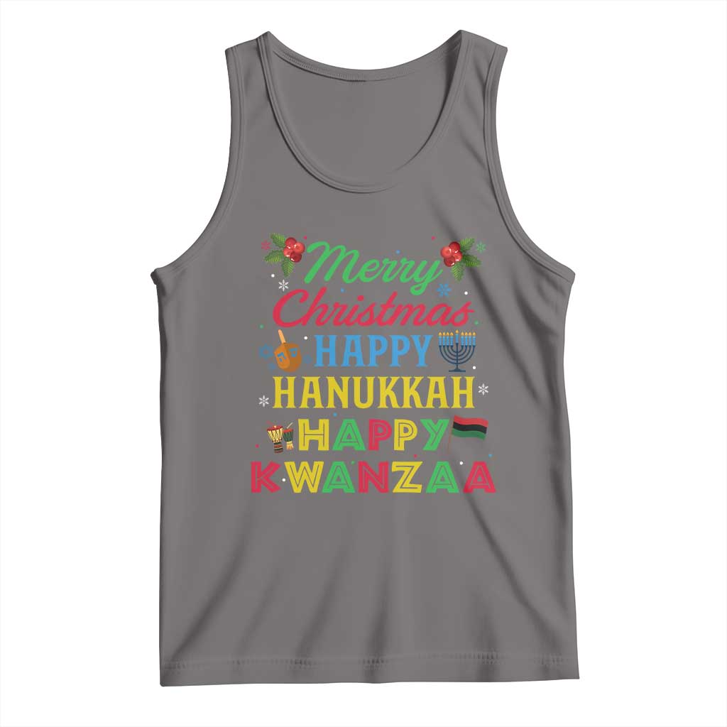 Merry Christmas Hanukkah Kwanzaa Tank Top Funny Holiday Gift - Wonder Print Shop