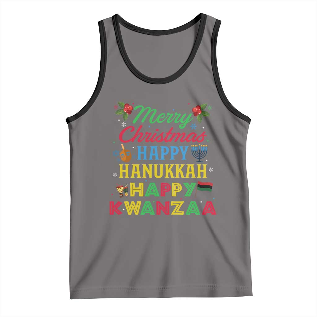 Merry Christmas Hanukkah Kwanzaa Tank Top Funny Holiday Gift - Wonder Print Shop