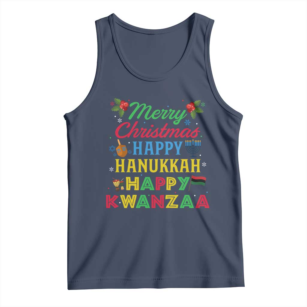 Merry Christmas Hanukkah Kwanzaa Tank Top Funny Holiday Gift - Wonder Print Shop