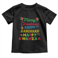 Merry Christmas Hanukkah Kwanzaa Toddler T Shirt Funny Holiday Gift - Wonder Print Shop