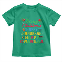 Merry Christmas Hanukkah Kwanzaa Toddler T Shirt Funny Holiday Gift - Wonder Print Shop