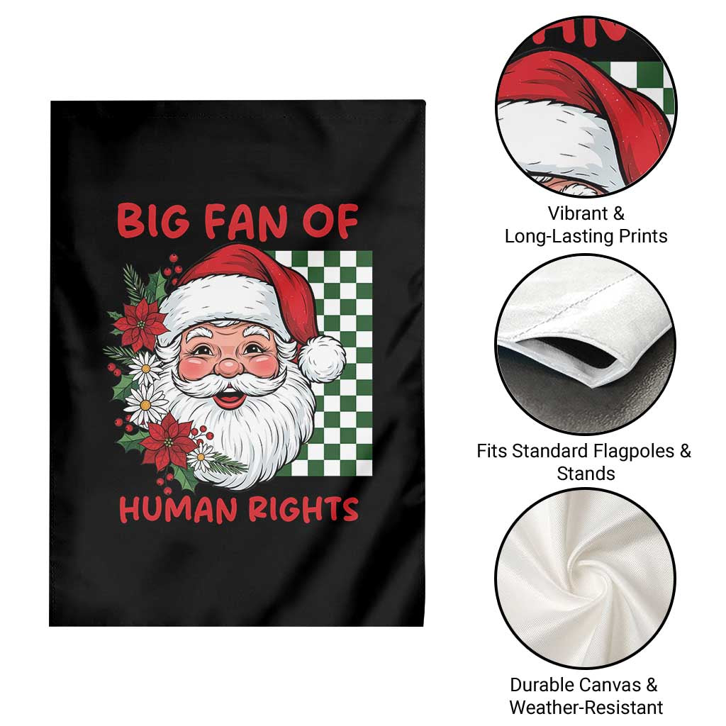Christmas Cute Santa Big Fan Of Human Rights Gift Garden Flag - Wonder Print Shop