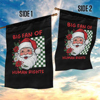 Christmas Cute Santa Big Fan Of Human Rights Gift Garden Flag - Wonder Print Shop