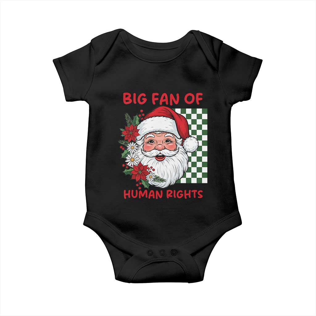 Christmas Cute Santa Big Fan Of Human Rights Gift Baby Onesie - Wonder Print Shop