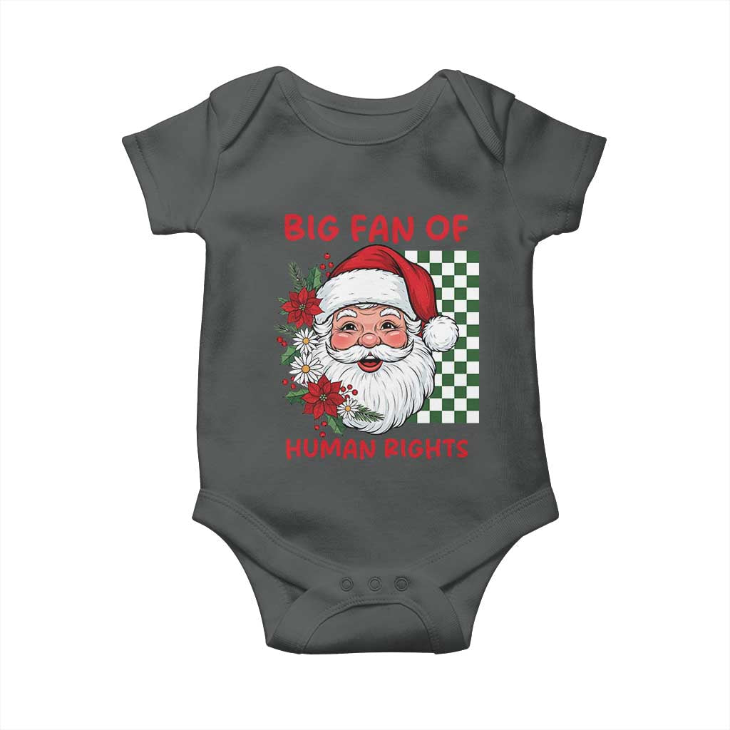 Christmas Cute Santa Big Fan Of Human Rights Gift Baby Onesie - Wonder Print Shop