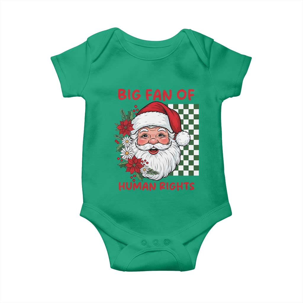 Christmas Cute Santa Big Fan Of Human Rights Gift Baby Onesie - Wonder Print Shop
