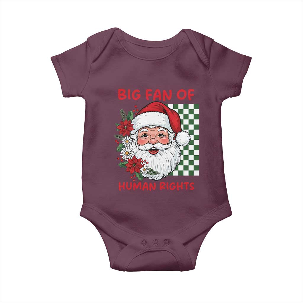Christmas Cute Santa Big Fan Of Human Rights Gift Baby Onesie - Wonder Print Shop