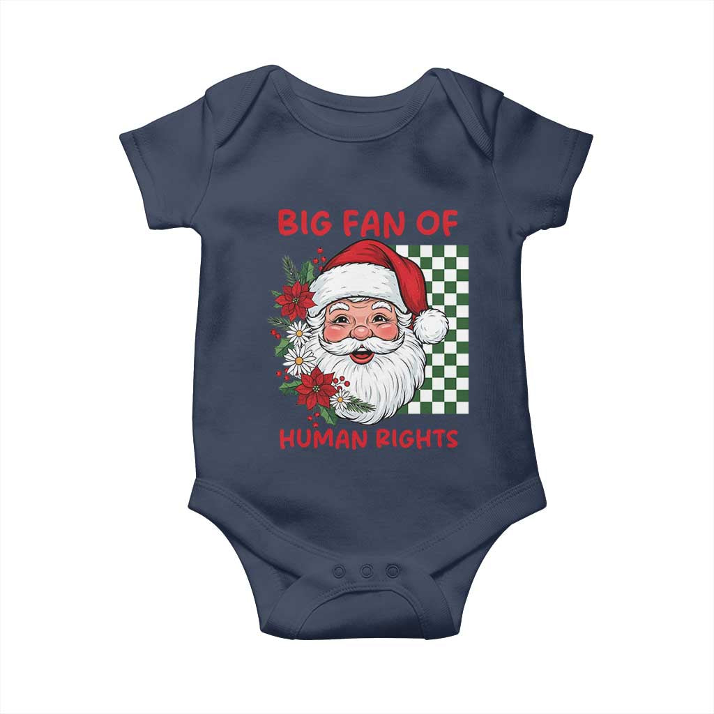 Christmas Cute Santa Big Fan Of Human Rights Gift Baby Onesie - Wonder Print Shop