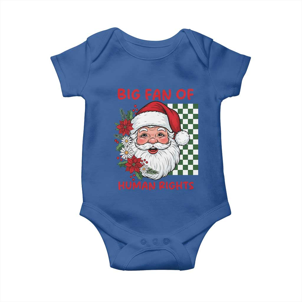 Christmas Cute Santa Big Fan Of Human Rights Gift Baby Onesie - Wonder Print Shop
