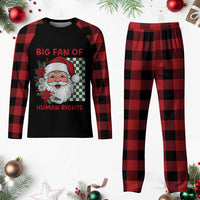 Christmas Cute Santa Big Fan Of Human Rights Gift Plaid Pajama Set - Wonder Print Shop
