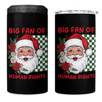 Christmas Cute Santa Big Fan Of Human Rights Gift 4 in 1 Can Cooler Tumbler - Wonder Print Shop