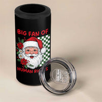 Christmas Cute Santa Big Fan Of Human Rights Gift 4 in 1 Can Cooler Tumbler - Wonder Print Shop