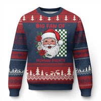 Xmas Cute Santa Big Fan Of Human Rights Gift Ugly Christmas Sweater - Wonder Print Shop