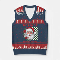 Xmas Cute Santa Big Fan Of Human Rights Gift V-Neck Knit Sweater Vest - Wonder Print Shop