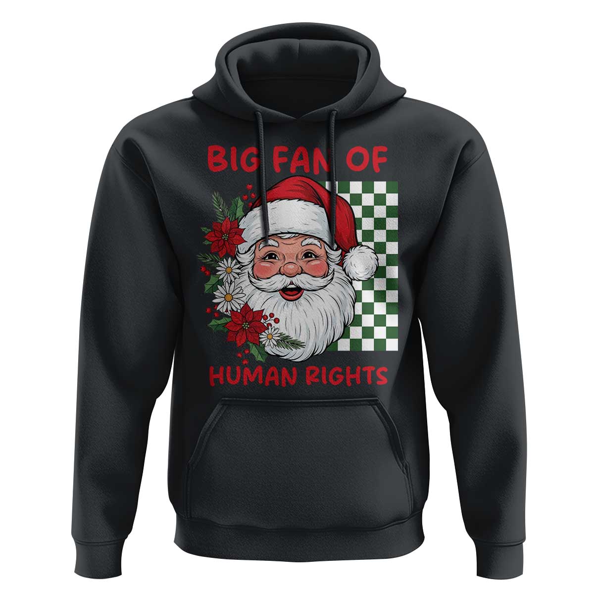 Christmas Cute Santa Big Fan Of Human Rights Gift Hoodie - Wonder Print Shop