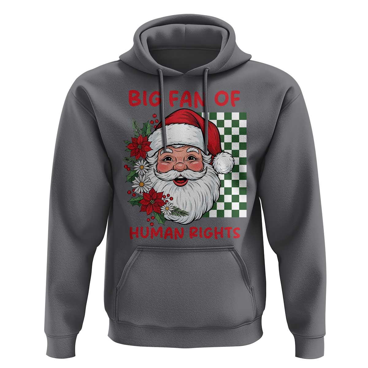 Christmas Cute Santa Big Fan Of Human Rights Gift Hoodie - Wonder Print Shop