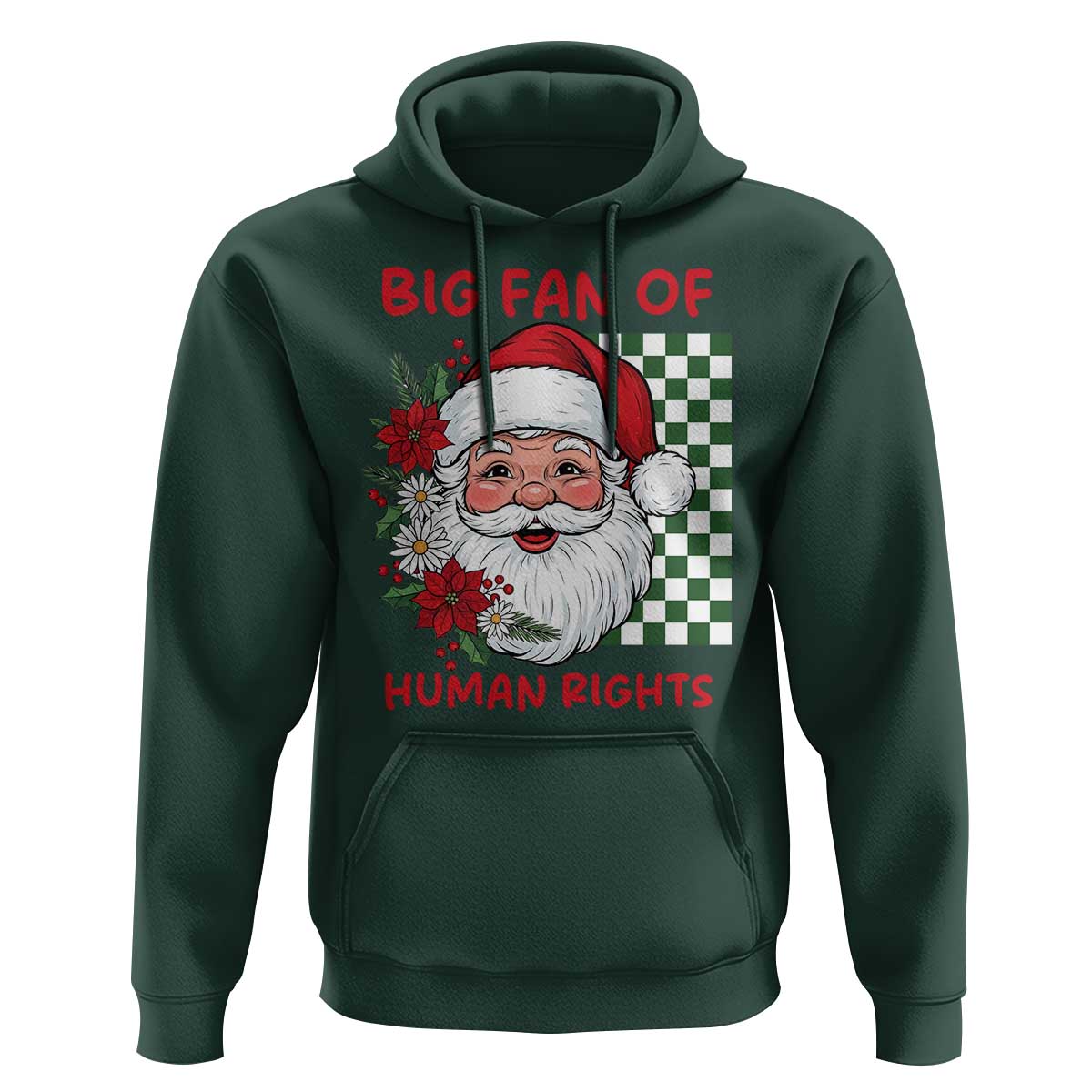 Christmas Cute Santa Big Fan Of Human Rights Gift Hoodie - Wonder Print Shop