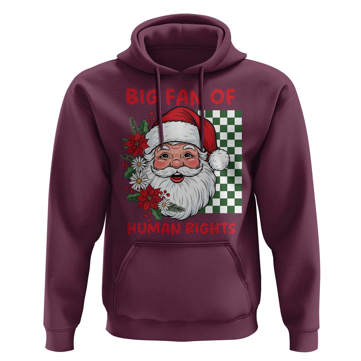 Christmas Cute Santa Big Fan Of Human Rights Gift Hoodie - Wonder Print Shop