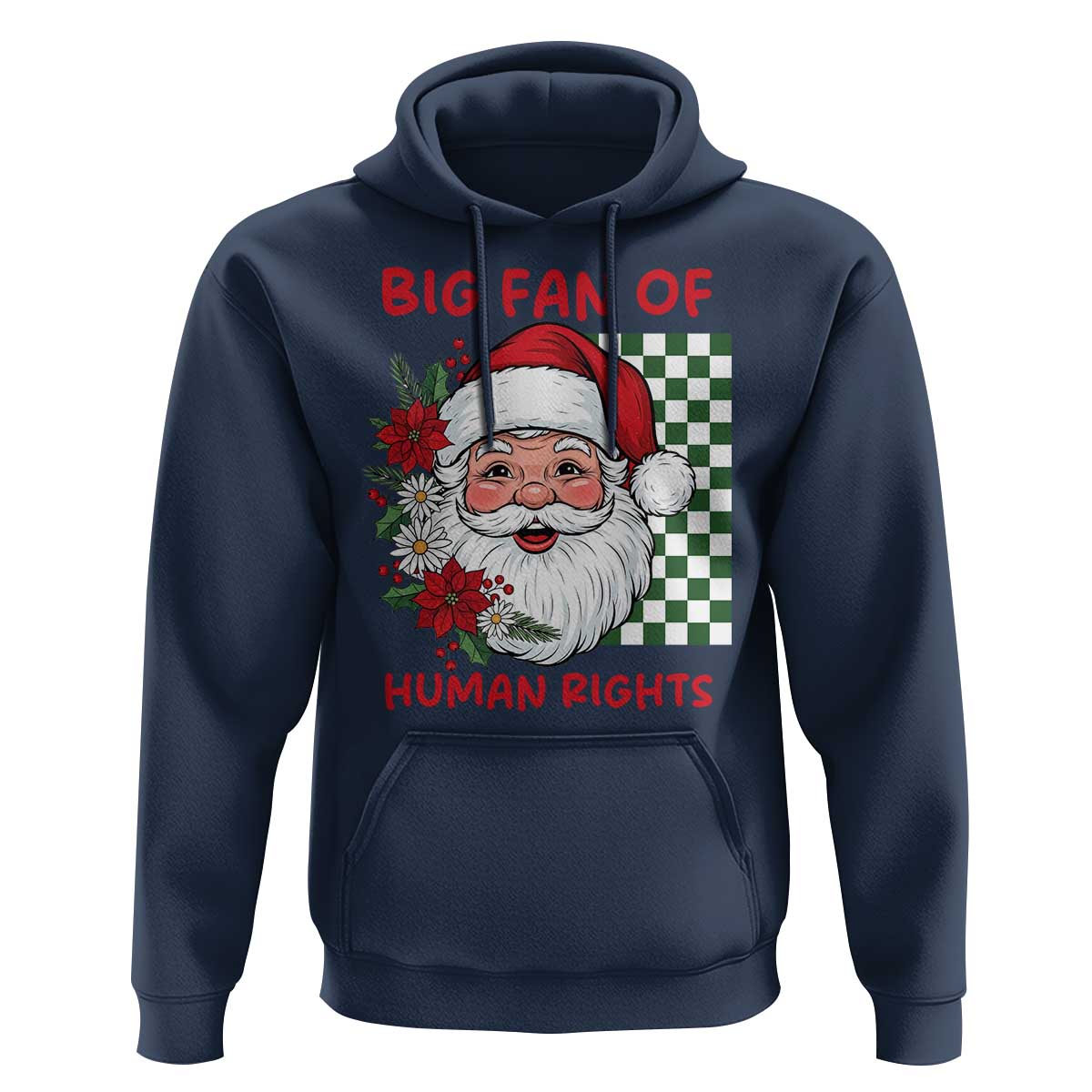 Christmas Cute Santa Big Fan Of Human Rights Gift Hoodie - Wonder Print Shop