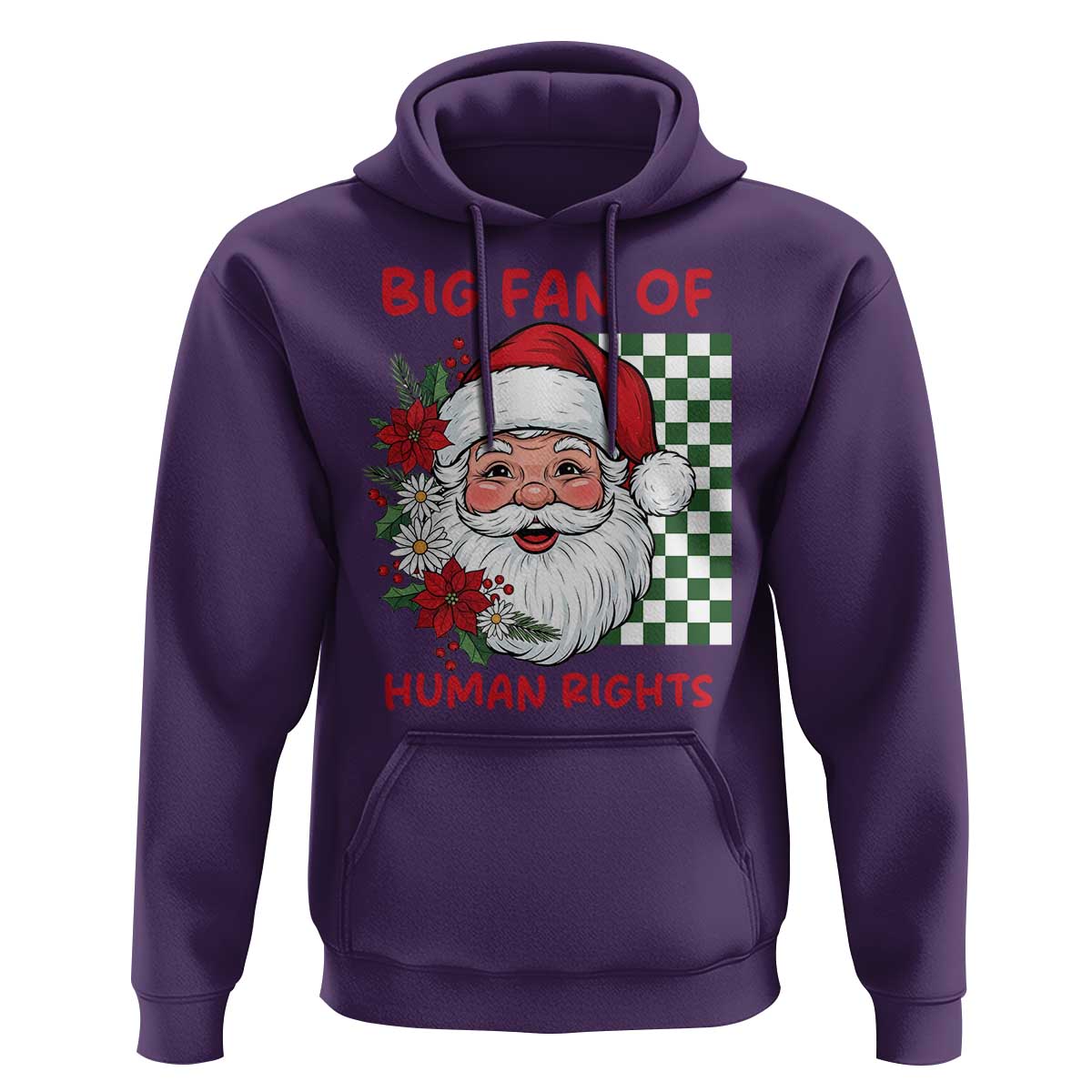 Christmas Cute Santa Big Fan Of Human Rights Gift Hoodie - Wonder Print Shop