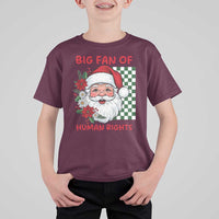 Christmas Cute Santa Big Fan Of Human Rights Gift T Shirt For Kid - Wonder Print Shop