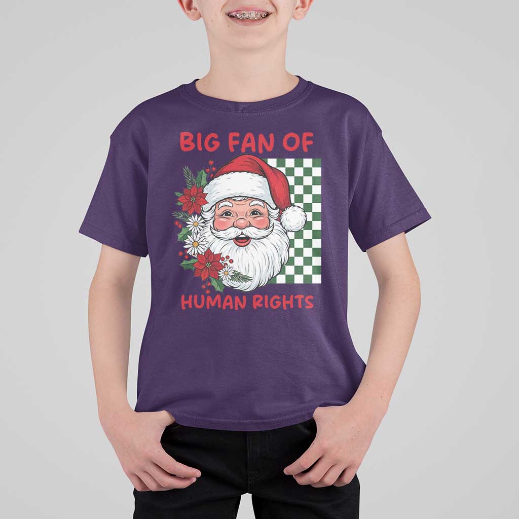 Christmas Cute Santa Big Fan Of Human Rights Gift T Shirt For Kid - Wonder Print Shop